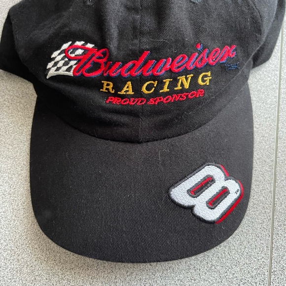 Budweiser Racing Set Of 2 Black & Red Baseball Hats - Picture 2 of 5